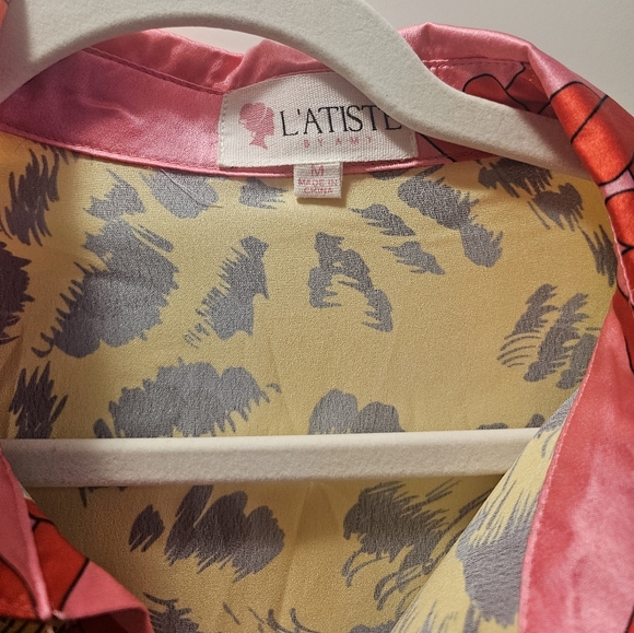 Patchwork Maxi Dress with Belt - Picture 2 of 7